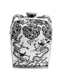 元青花龙纹四系扁壶