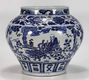 元青花鬼谷下山大罐