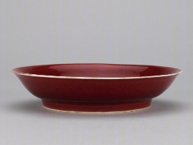 宣德宝石红釉盘